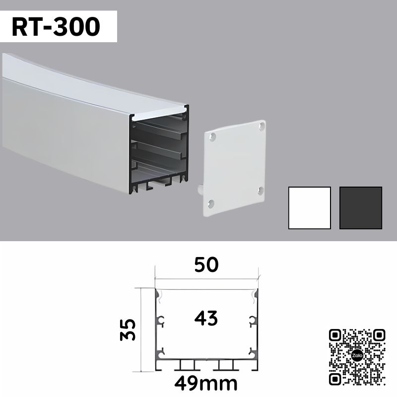 Thanh Nhôm Định Hình Uốn Cong Lắp Nổi Thẳng Dài 2 Mét | RT300